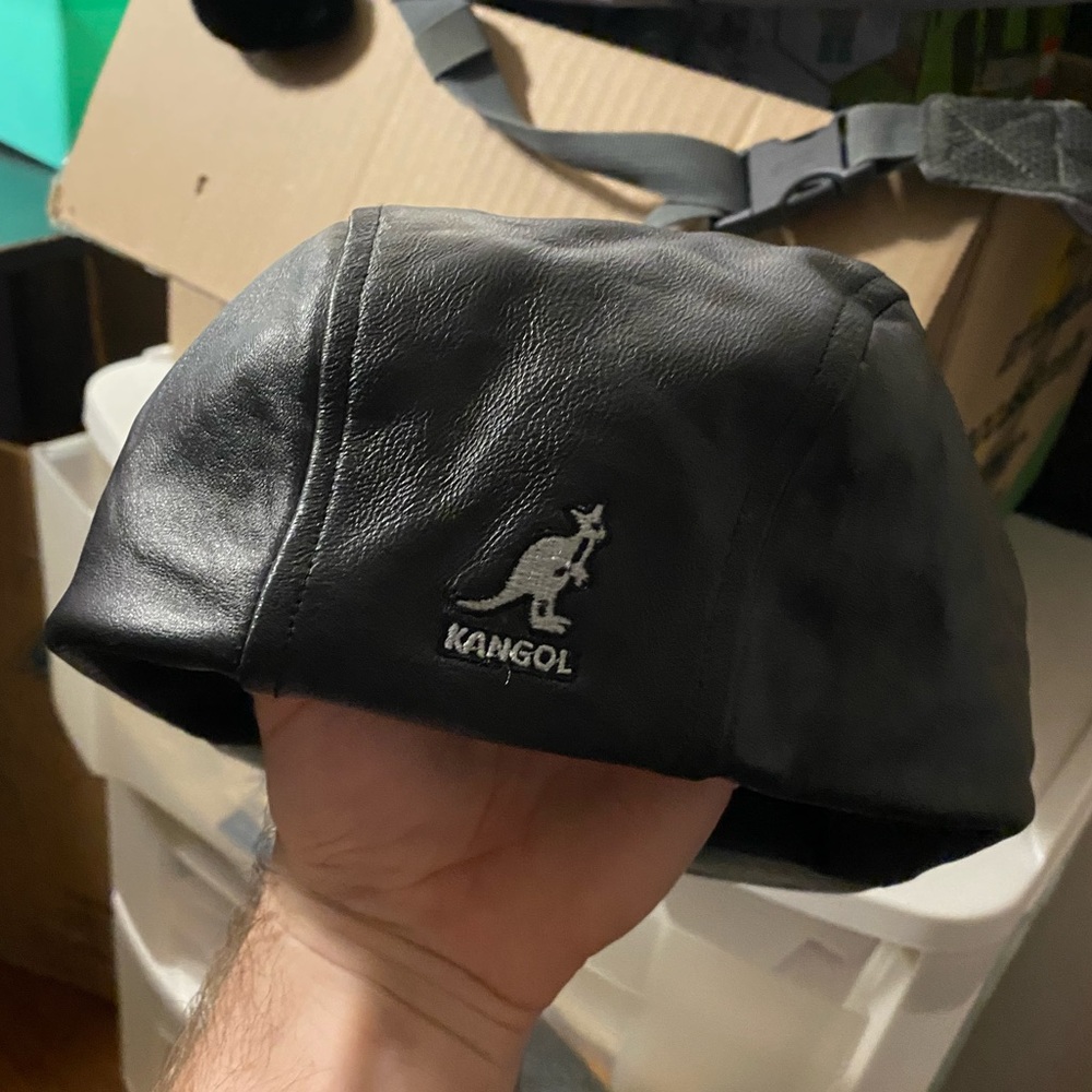 Genuine Leather Kangol newsboy hat